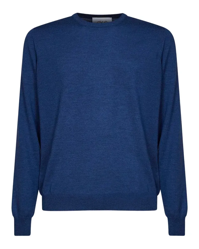 D4.0 Pullover mit Ziernähten - Blau Blau