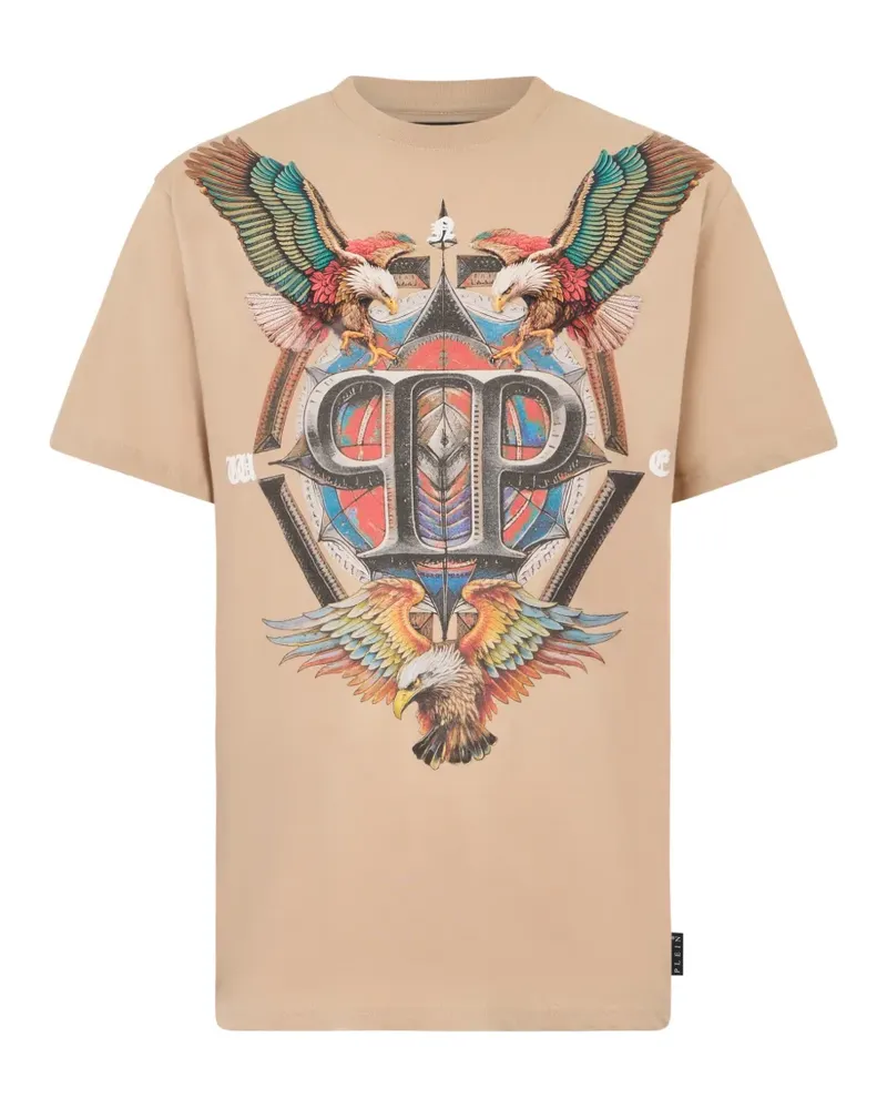 Philipp Plein eagle-graphic T-shirt - Nude Nude