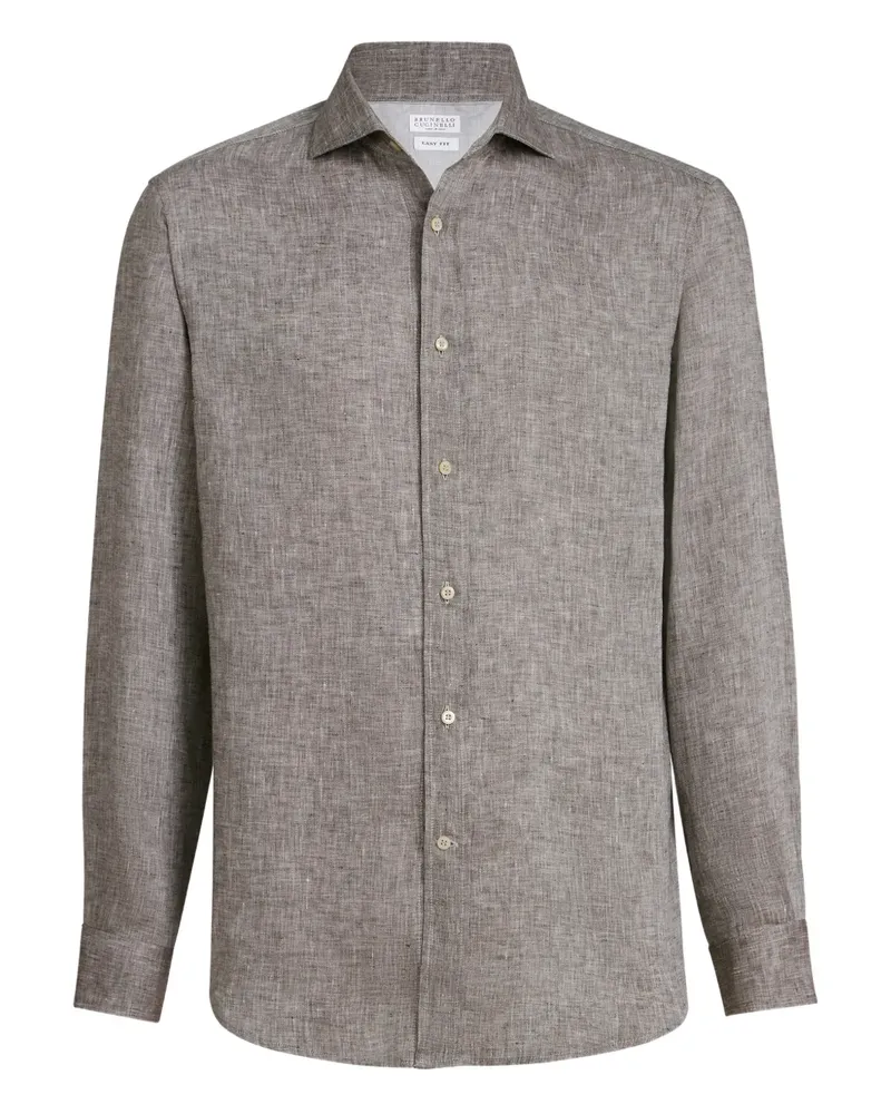 Brunello Cucinelli Hemd aus Leinen - Braun Braun