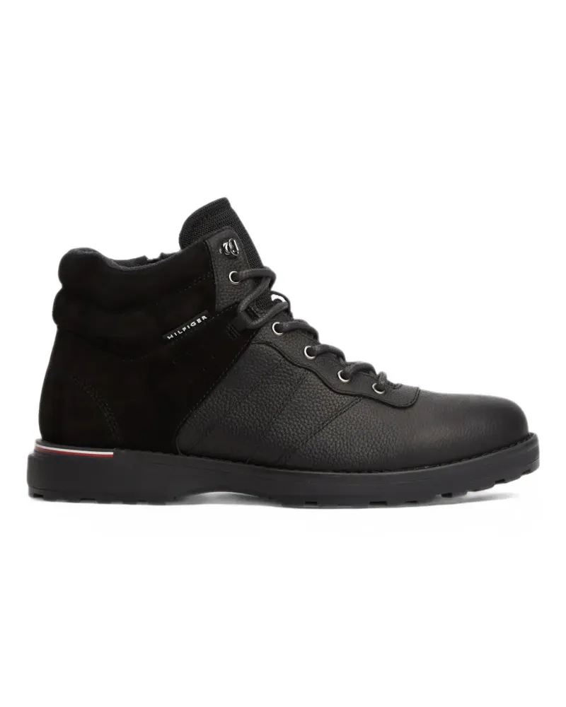 Tommy Hilfiger grainy-leather panelled boots - Schwarz Schwarz