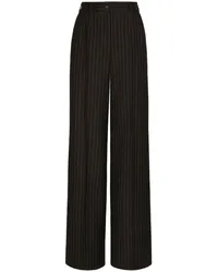 Dolce & Gabbana Weite Hose mit Nadelstreifen Schwarz