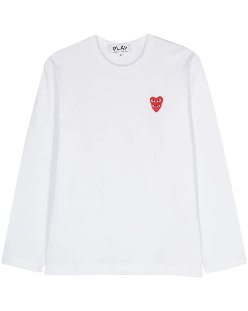 Comme des Garçons T-Shirt mit Herz-Patch - Weiß Weiß
