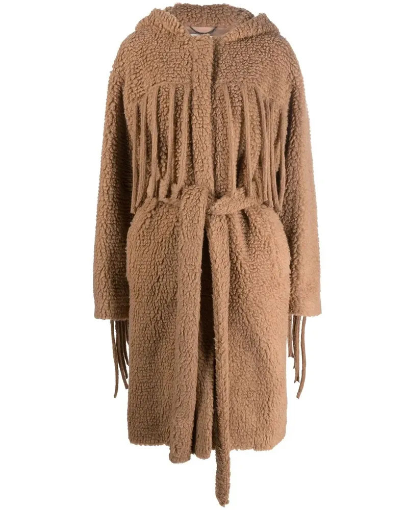 Stella McCartney Teddy-Mantel mit Fransen - Braun Braun