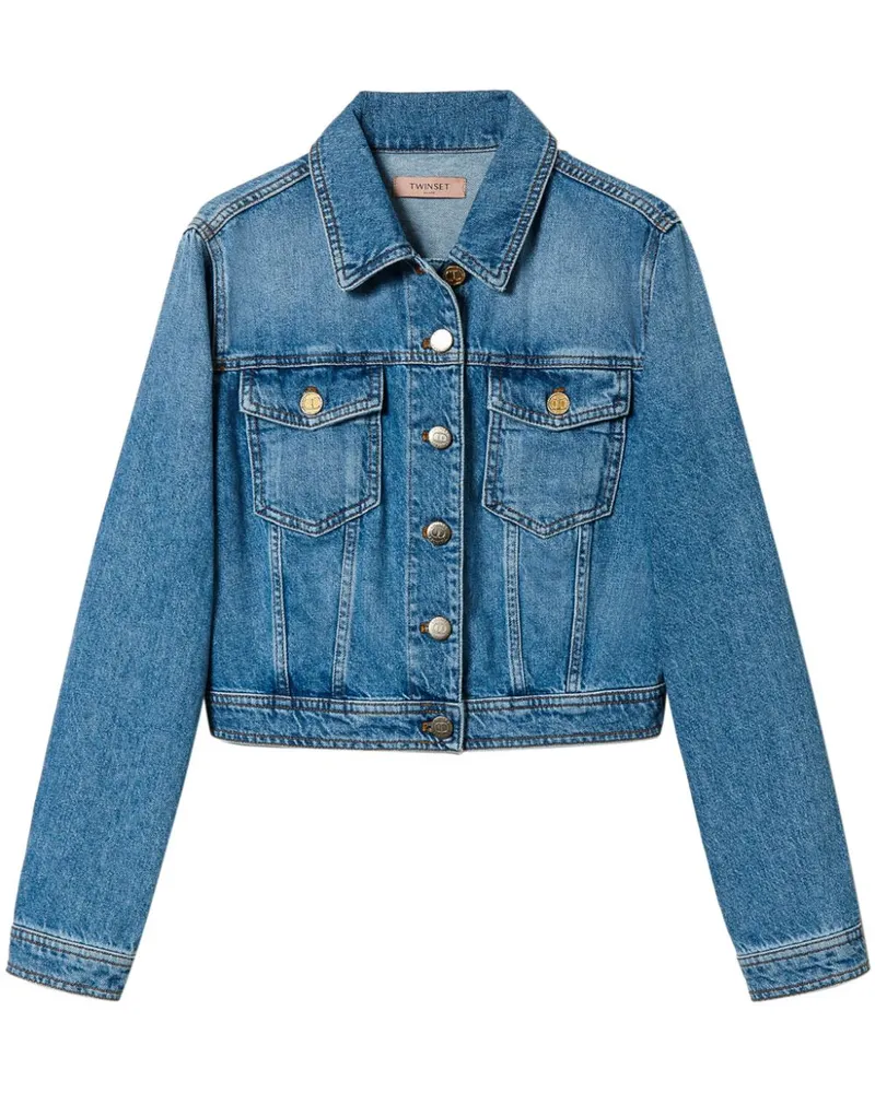 Twin-Set Jeansjacke mit Klappentasche - Blau Blau