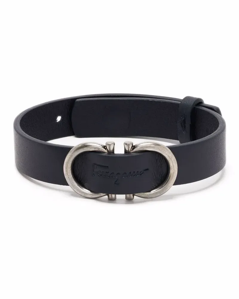 Ferragamo Lederarmband mit Gancini-Detail - Blau Blau