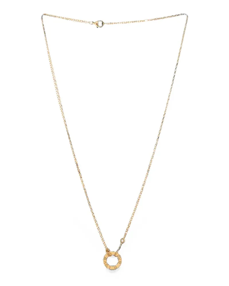 Cartier 2 Diamonds Love Pendant 18K Yellow Gold and Diamonds necklace Gold