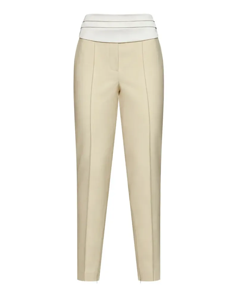 ATTICO satin-trimmed pleated trousers - Nude Nude