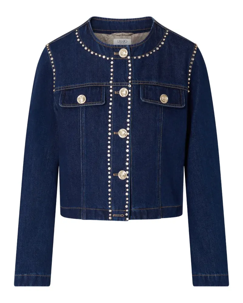 Liu Jo slim fit denim jacket with rhinestones - Blau Blau