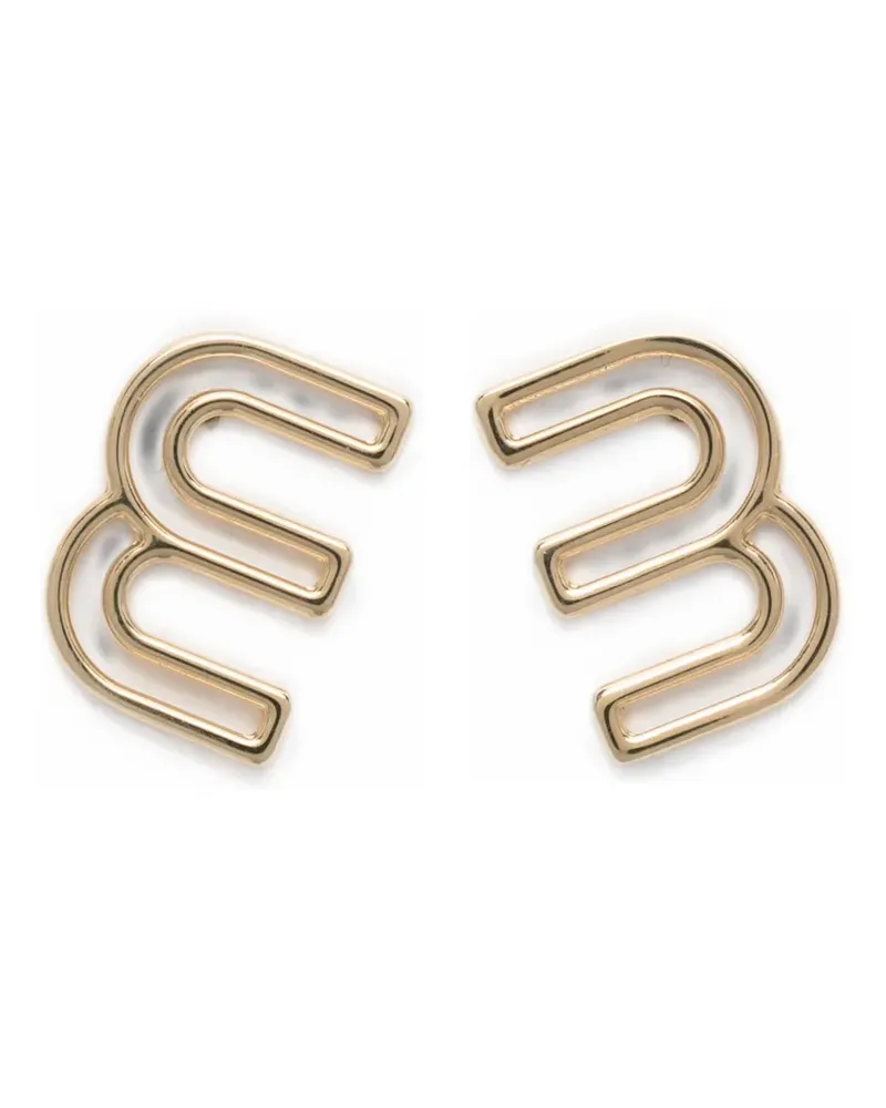 Miu Miu logo-plaque earrings - Gold Gold