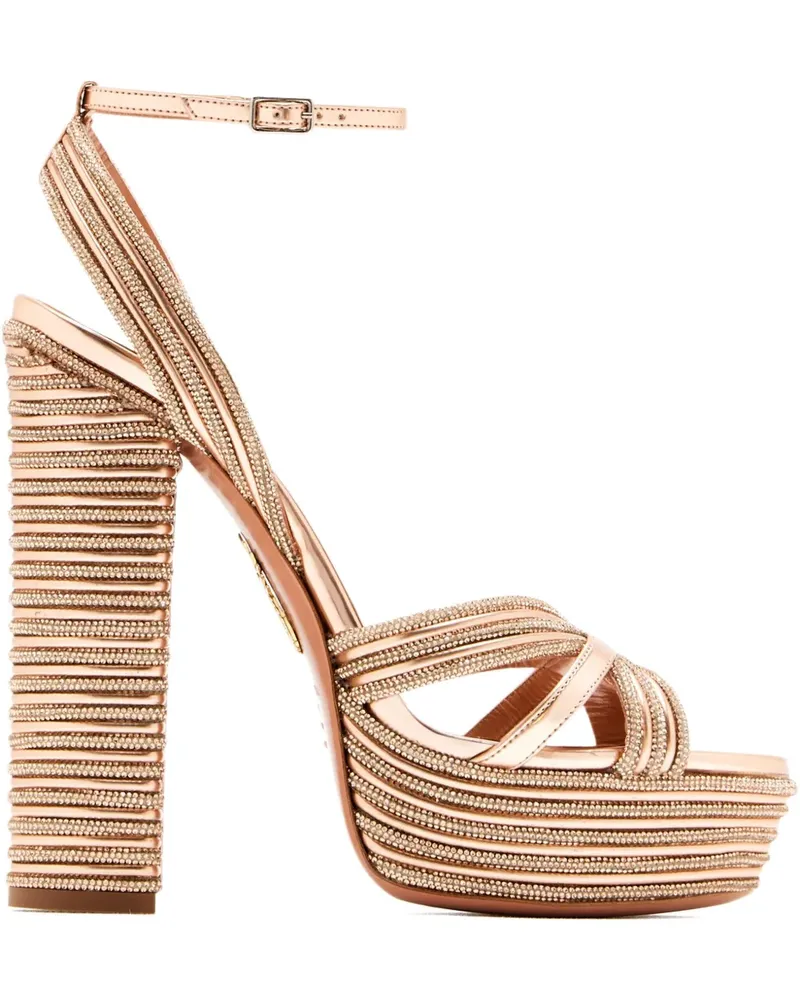 Aquazzura Verzierte Sundance Sparkle Plateau-Sandalen 140mm - Rosa Rosa