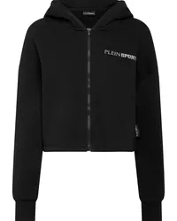 Philipp Plein Kapuzenjacke mit Kratzer-Print Schwarz