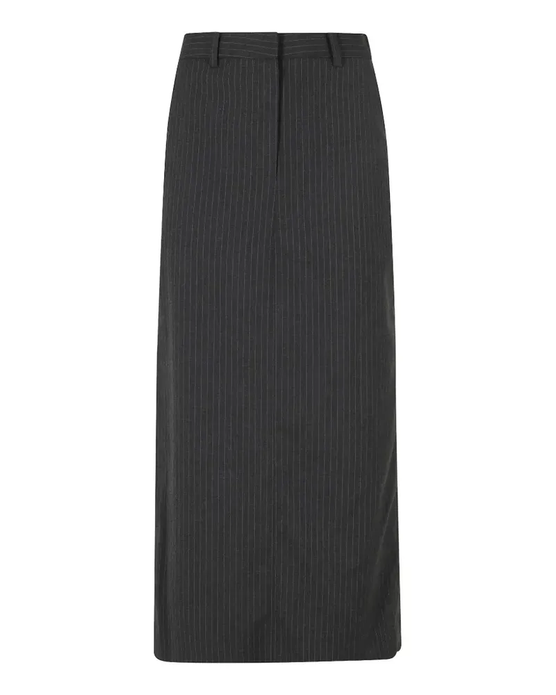 Dunst pinstripe-pattern slit-detail midi skirt - Grau Grau