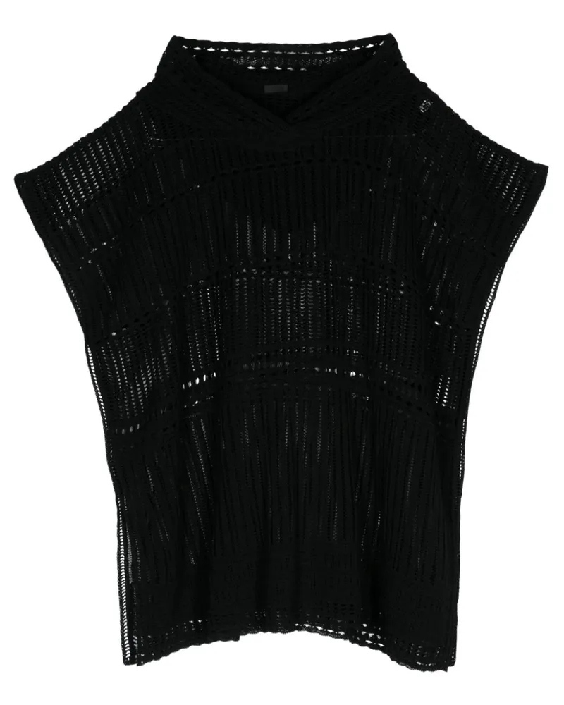 Givenchy Gehäkelter Poncho - Schwarz Schwarz