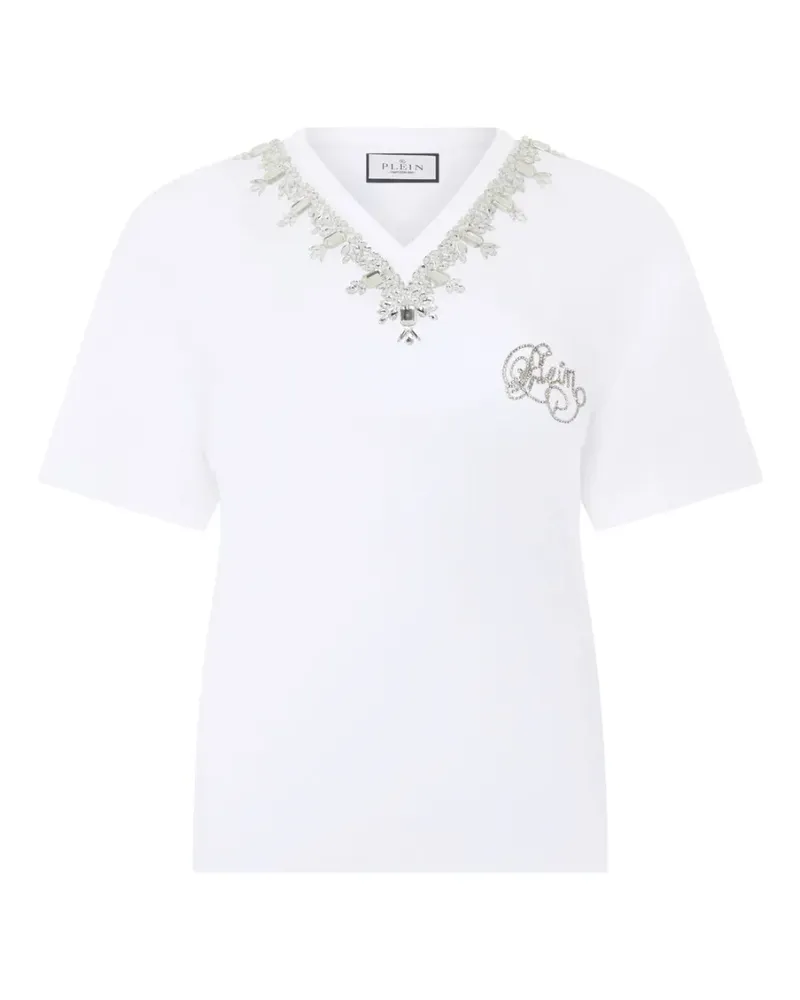 Philipp Plein T-Shirt mit V-Ausschnitt - Weiß Weiß