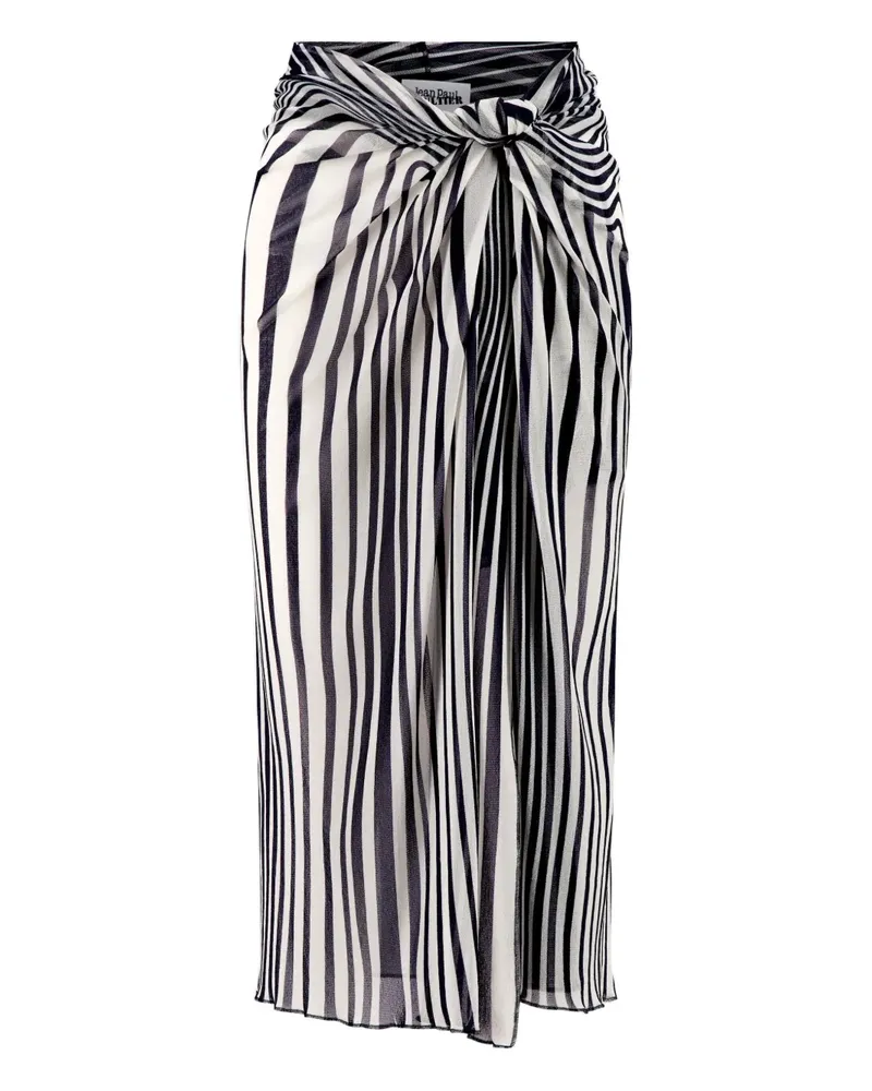 Jean Paul Gaultier Gestreifter Le Paréo Morphing-Rock - Weiß Weiß