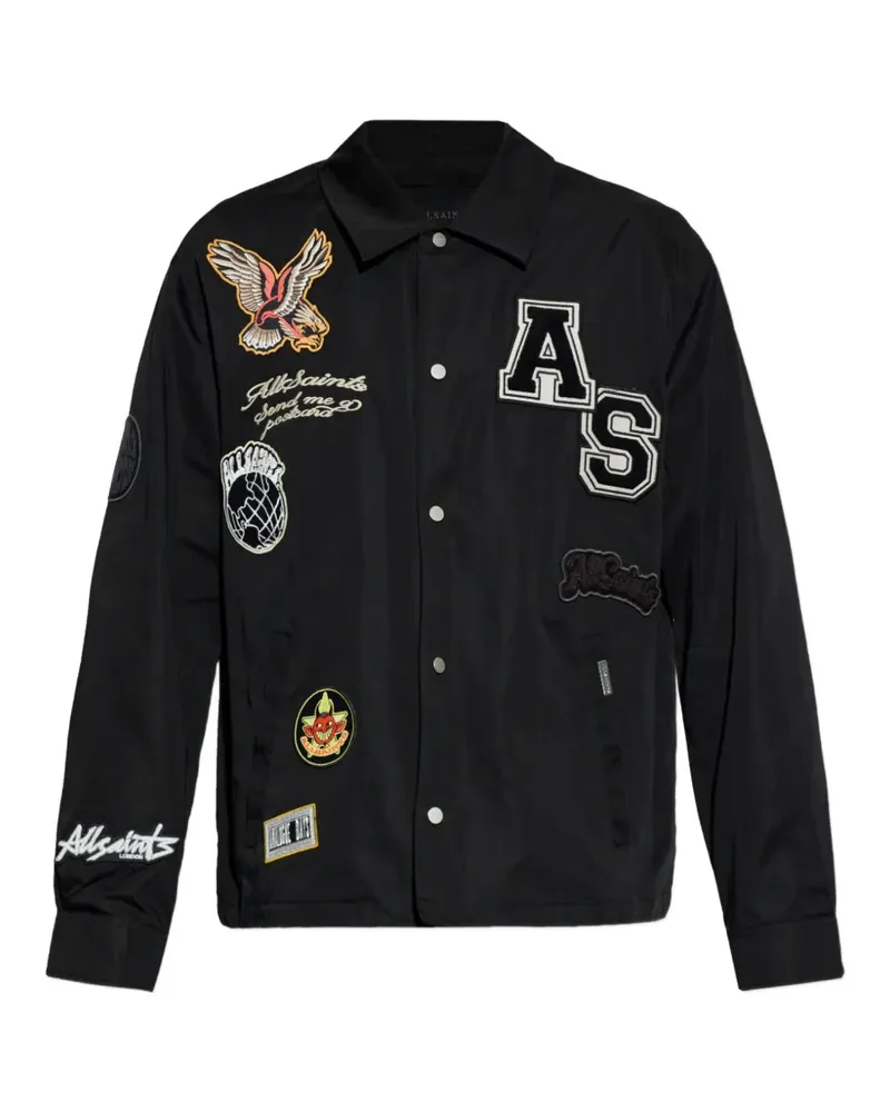 AllSaints Jeansjacke mit Patches - Schwarz Schwarz
