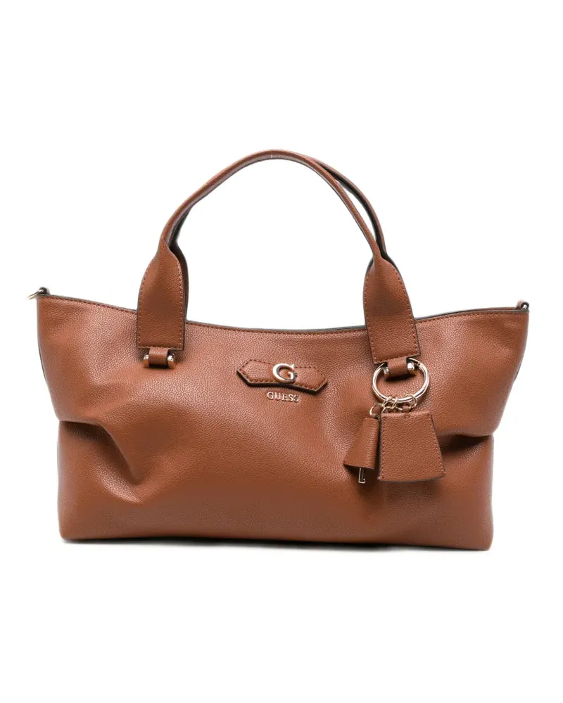 Guess Susy logo-plaque pebbled leather tote bag - Braun Braun