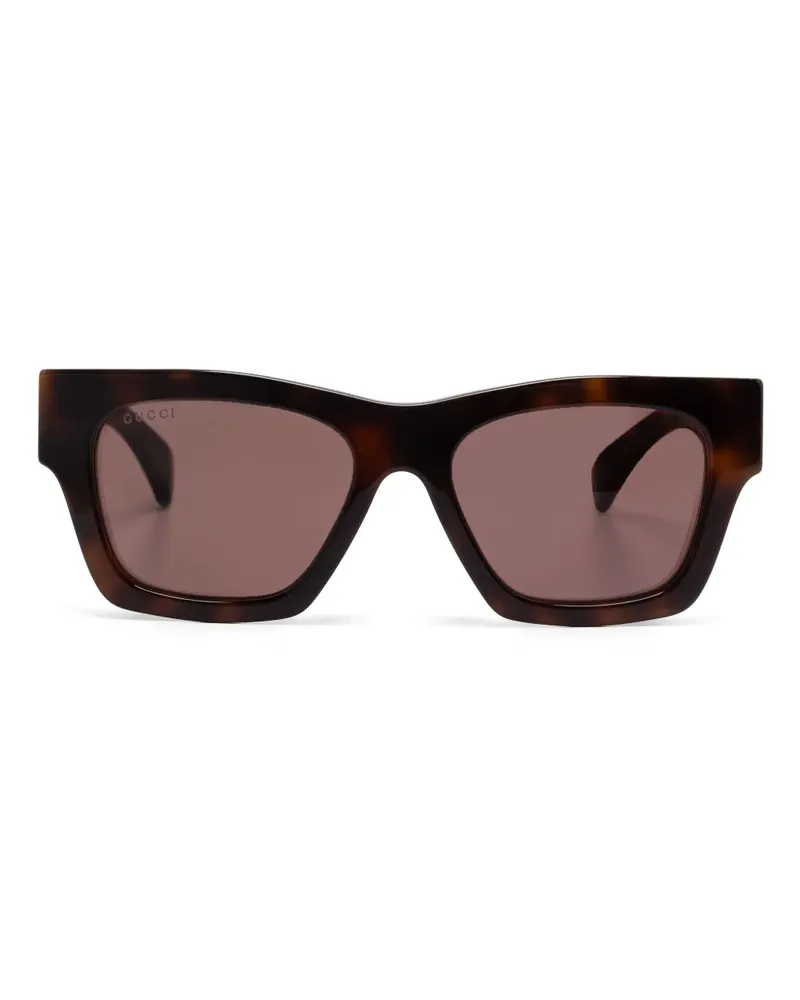 Gucci Sonnenbrille mit eckigem Gestell - Braun Braun