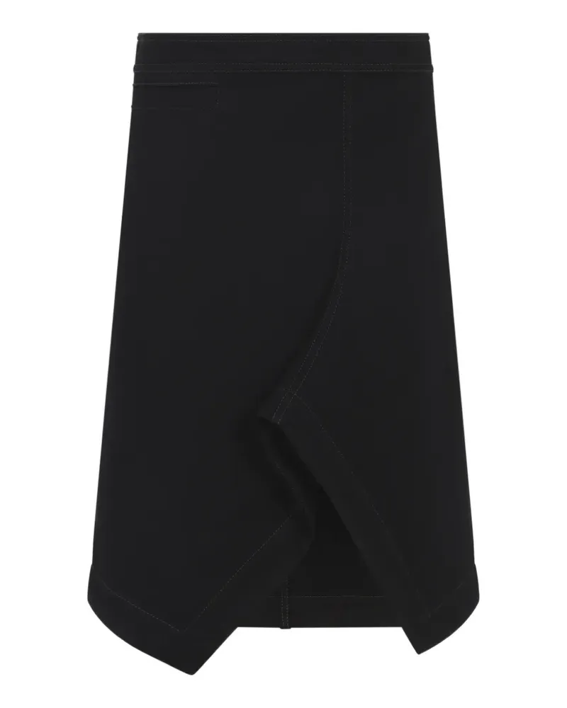 Christophe Lemaire asymmetric panelled midi skirt - Schwarz Schwarz