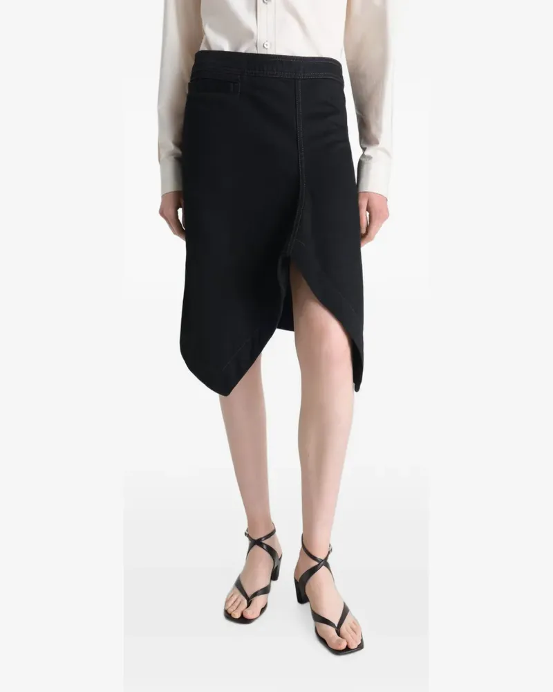 Christophe Lemaire Asymmetrischer Rock - Schwarz Schwarz