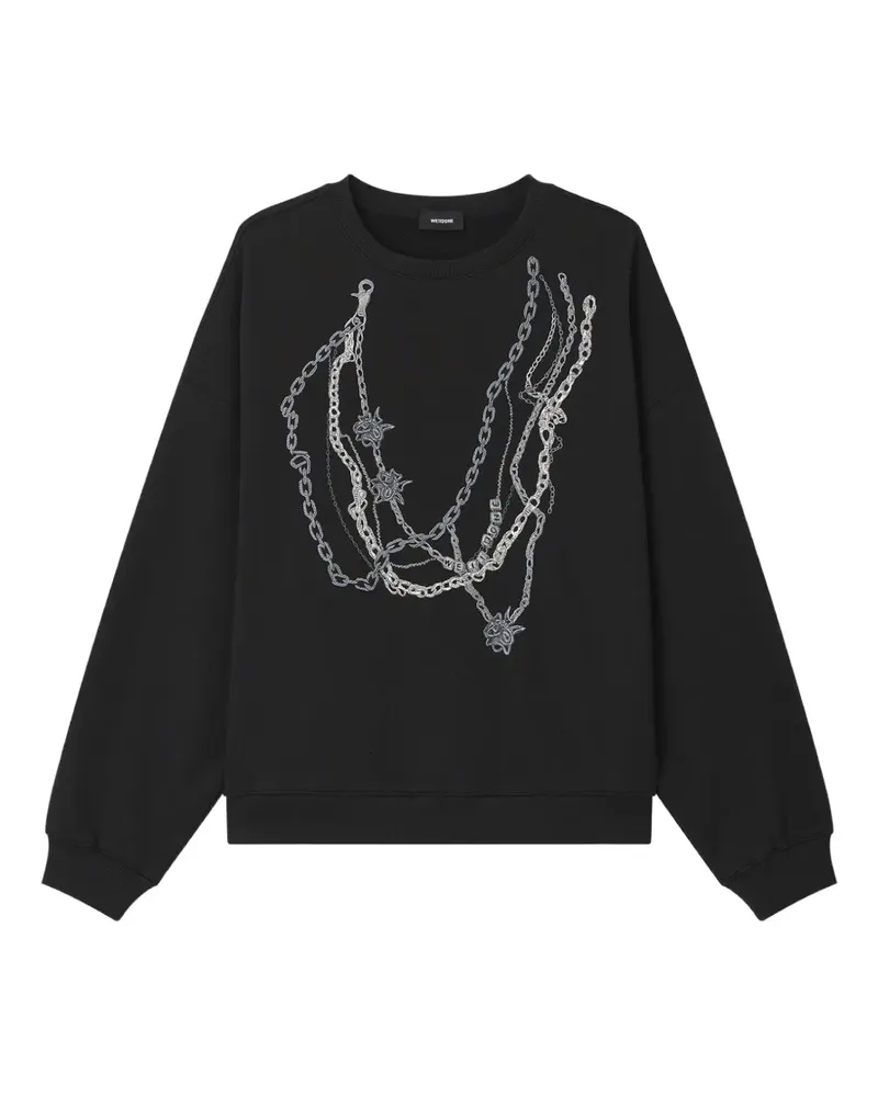 WE 11 DONE chain-print sweatshirt - Schwarz Schwarz