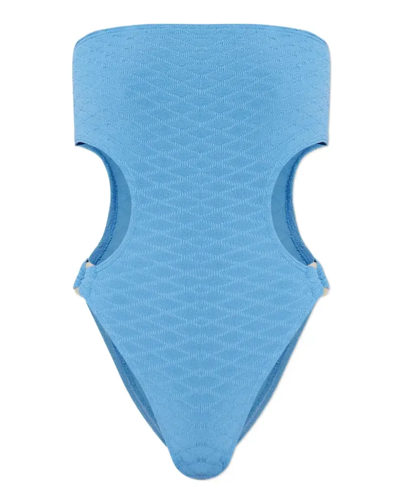 bond-eye cut-out swimsuit - Blau Blau