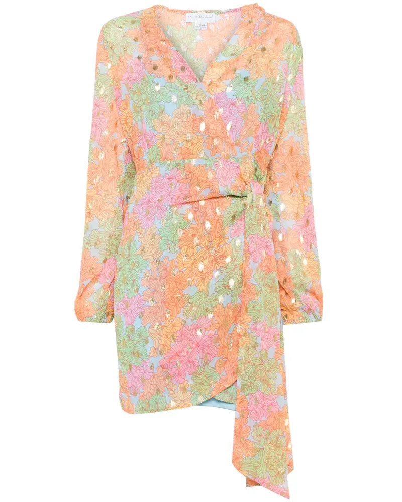 Never Fully Dressed Wickelkleid mit Blumen-Print - Blau Blau
