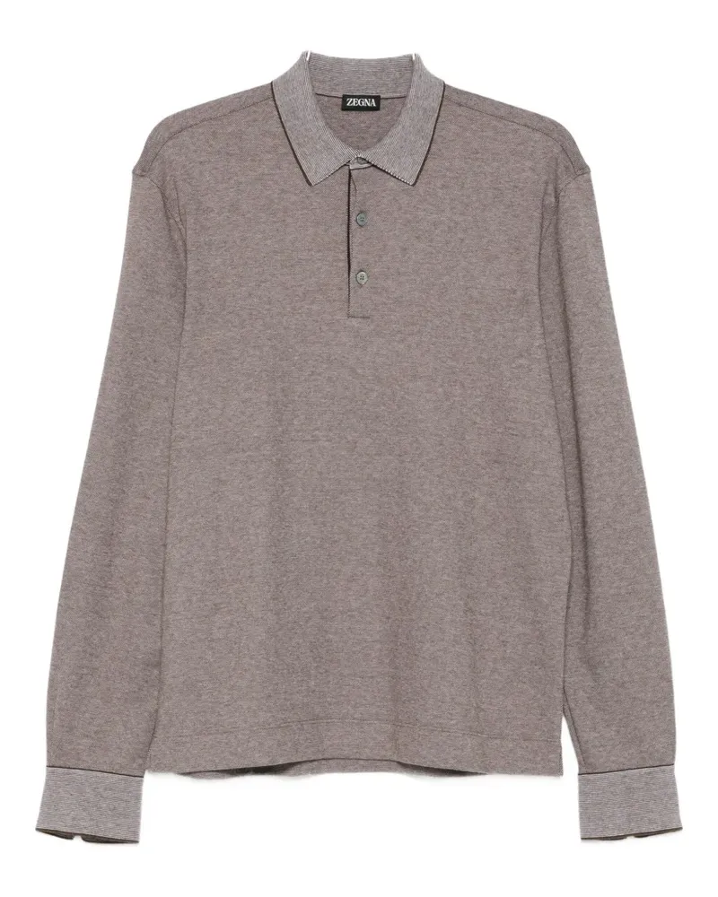 Ermenegildo Zegna long-sleeved polo shirt - Braun Braun
