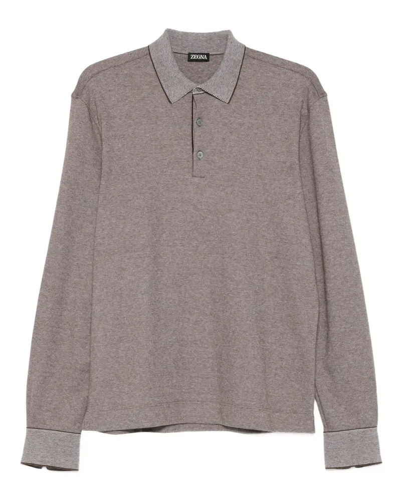 Ermenegildo Zegna Langärmeliges Poloshirt - Braun Braun