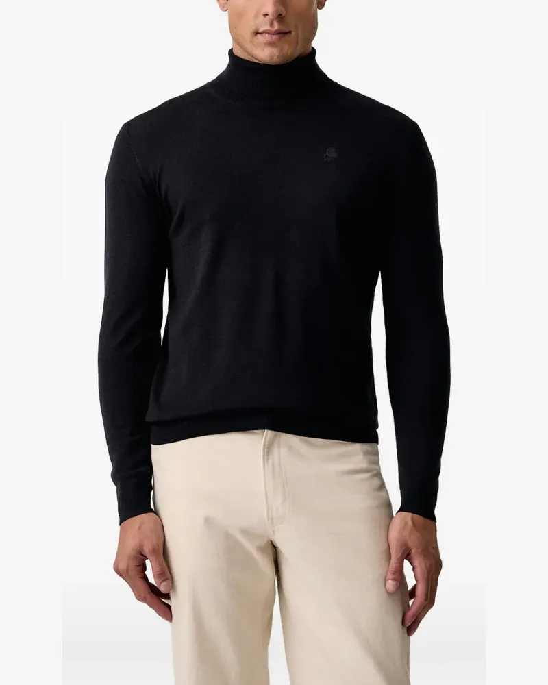 Karl Lagerfeld Rollkragenpullover mit Logo-Stickerei - Schwarz Schwarz