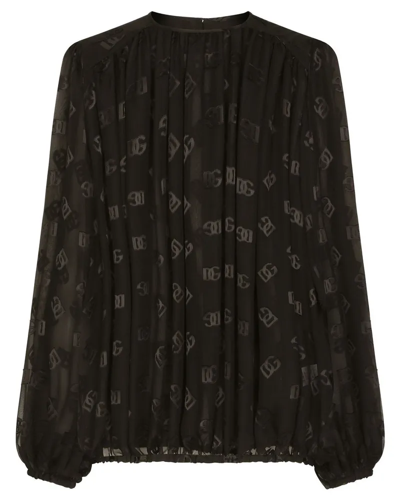 Dolce & Gabbana Bluse mit DG-Logo - Schwarz Schwarz