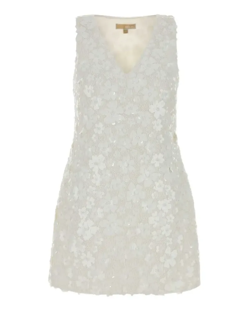 Michael Kors sequin-embellished floral-appliqué dress - Nude Nude