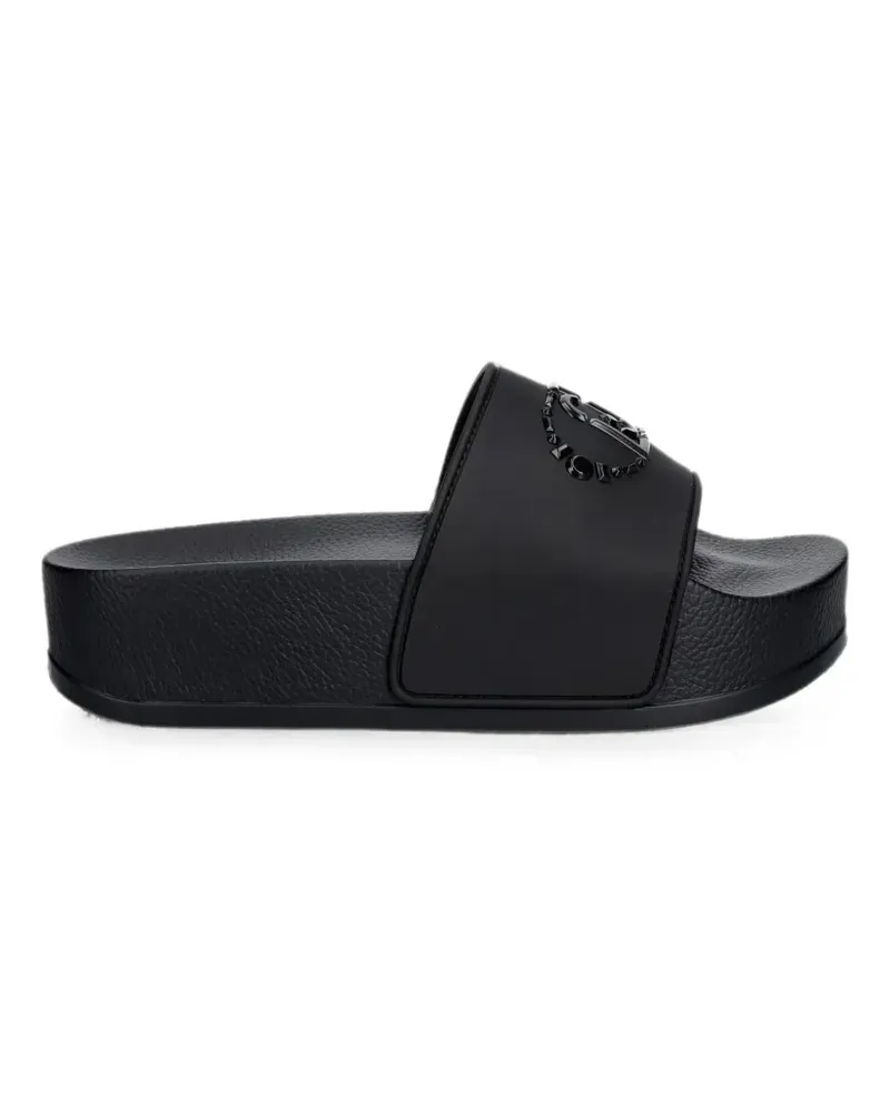 Liu Jo logo-plaque platform slides - Schwarz Schwarz