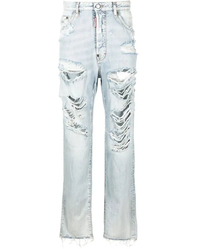 Dsquared2 Gerade Jeans im Distressed-Look - Blau Blau