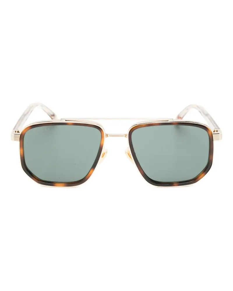 Gucci Eckige Sonnenbrille in Schildpattoptik - Braun Braun