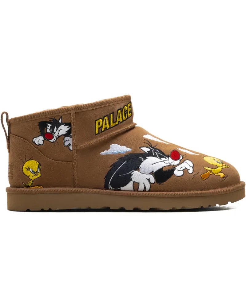 UGG Ultra Mini embroidered-graphic boots - Braun Braun