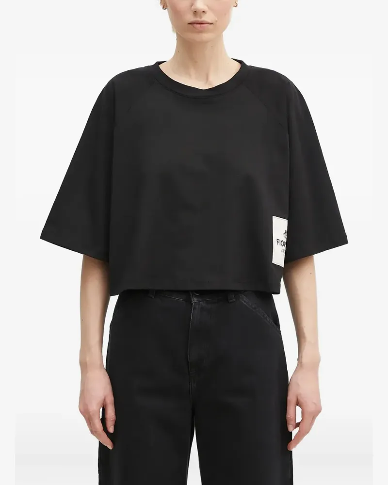 Fiorucci Cropped-T-Shirt - Schwarz Schwarz