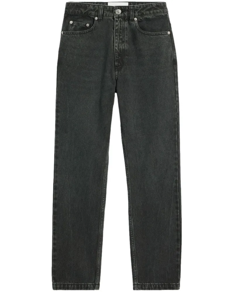 AMI Paris Straight-Leg-Jeans mit hohem Bund - Schwarz Schwarz