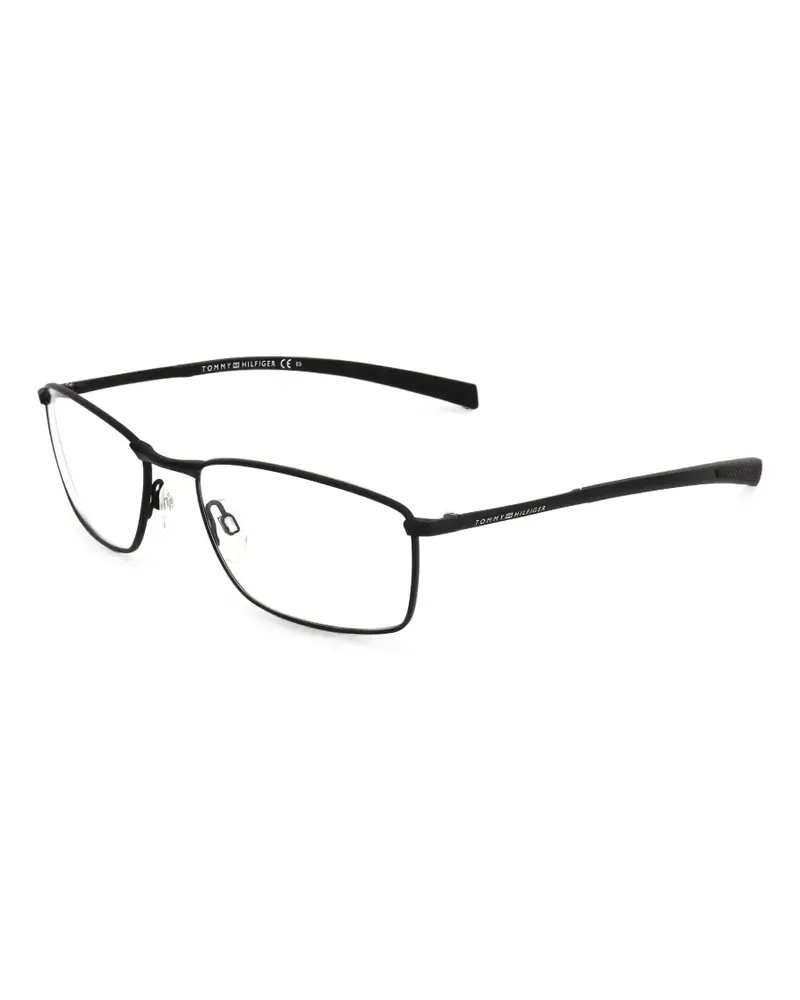 Tommy Hilfiger Eckige Brille mit mattem Finish - Schwarz Schwarz