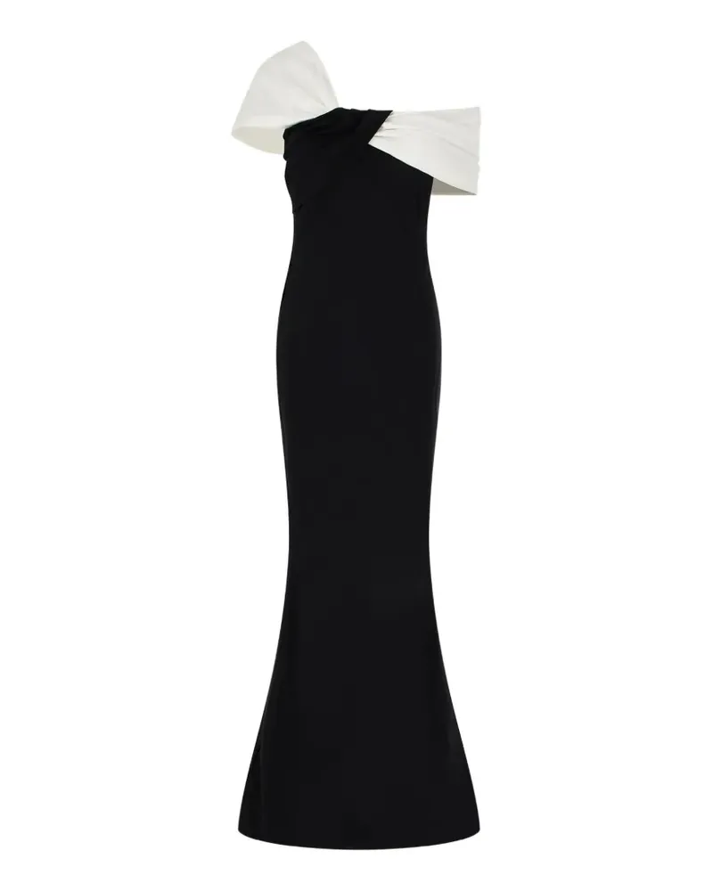 Chiara Boni Zweifarbiges Vezia Kleid mit drapiertem Detail - Schwarz Schwarz