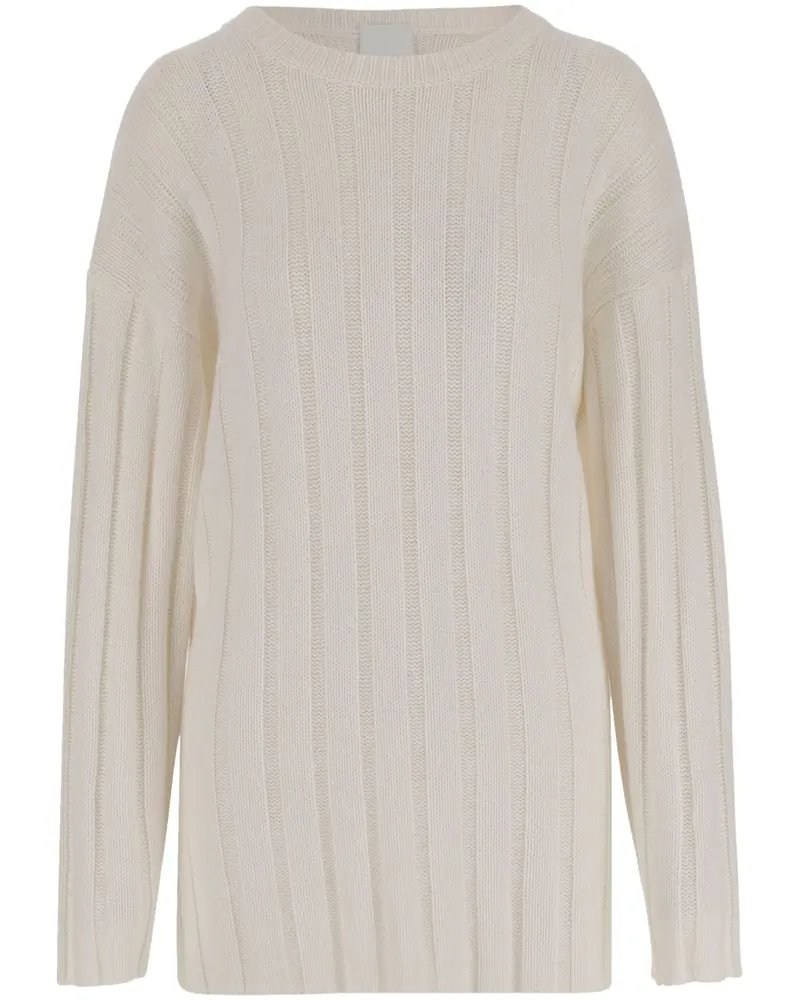 ALLUDE Gerippter Pullover - Weiß Weiß