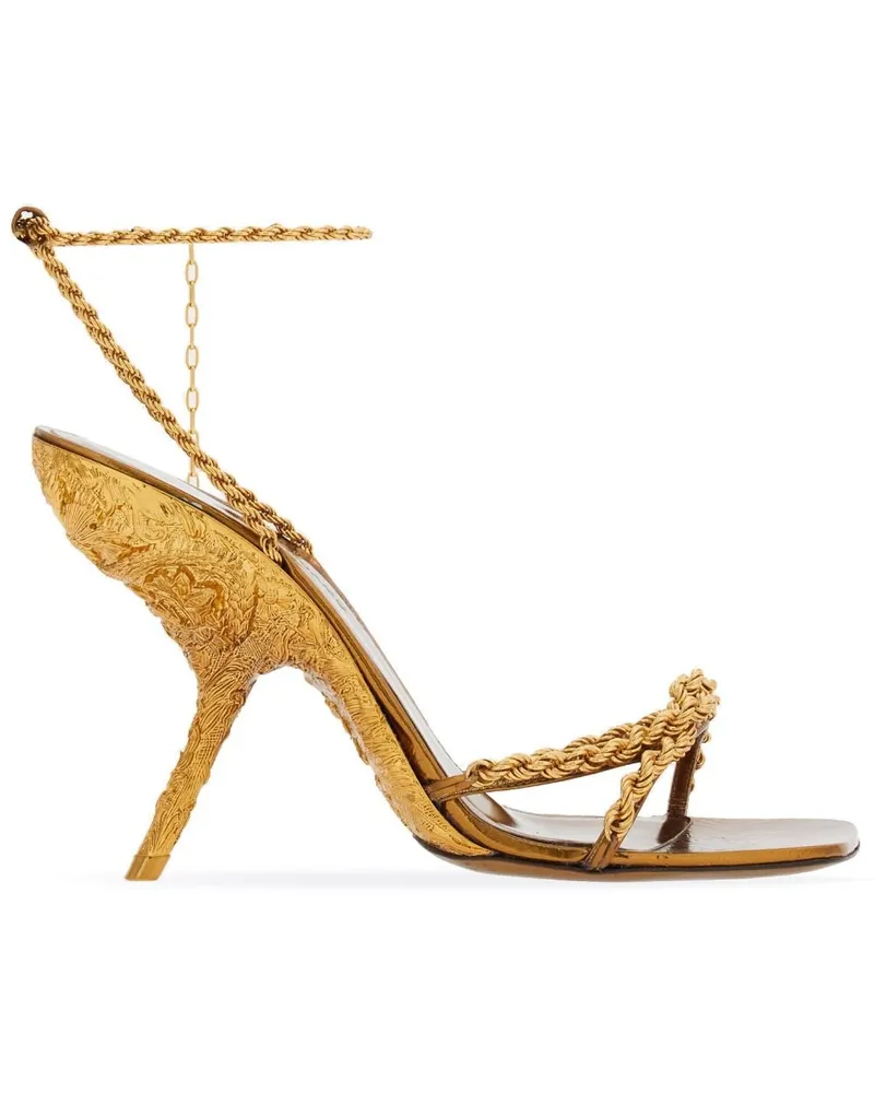 Ferragamo Verzierte Sandalen 105mm Gold