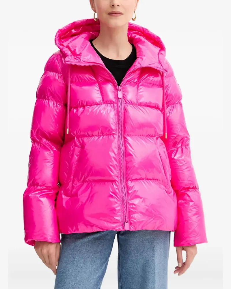 Pinko hooded logo-appliqué jacket - Rosa Rosa