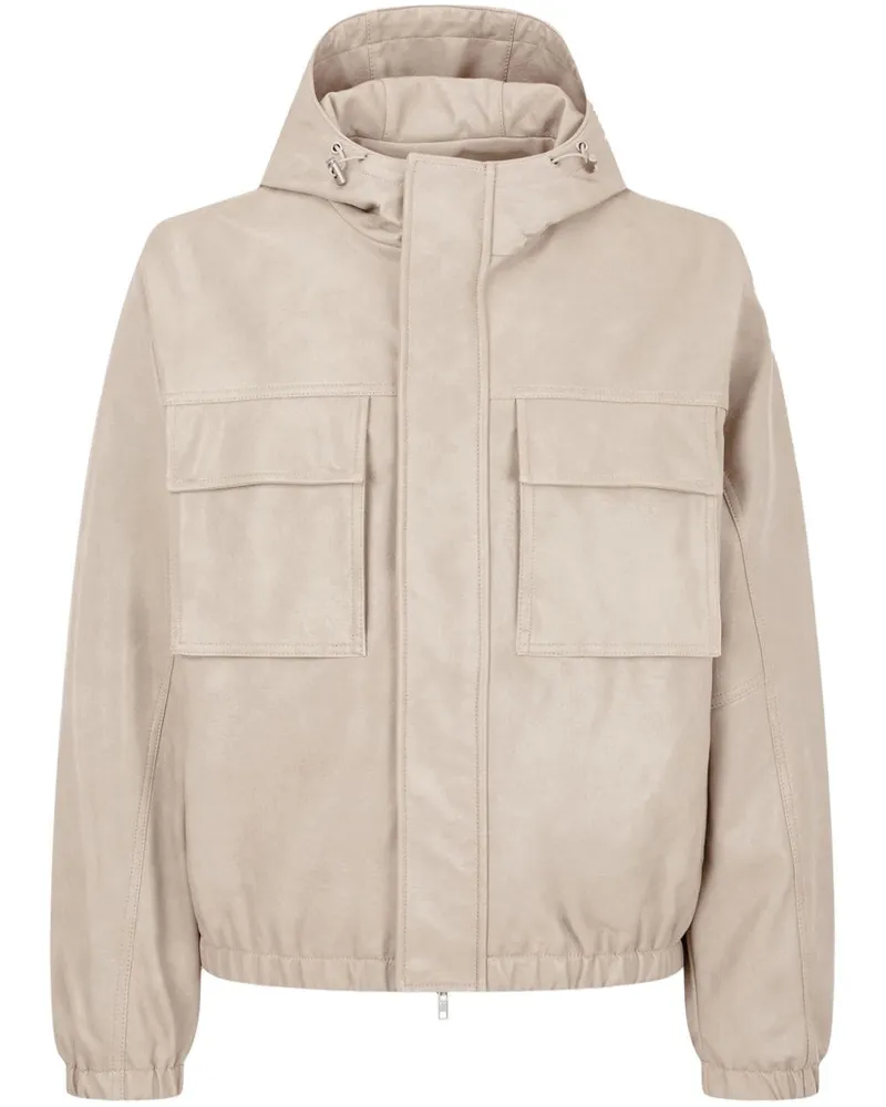 STUDIO TOMBOY Hoodie aus Faux-Leder mit Kordelzug - Nude Nude