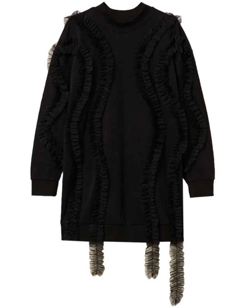 Twin-Set Sweatshirt mit Raffung - Schwarz Schwarz