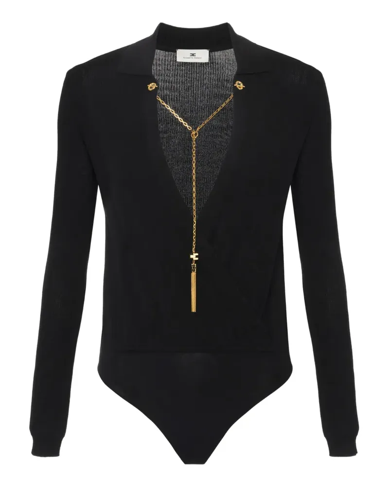 Elisabetta Franchi Body mit Kettendetail - Schwarz Schwarz