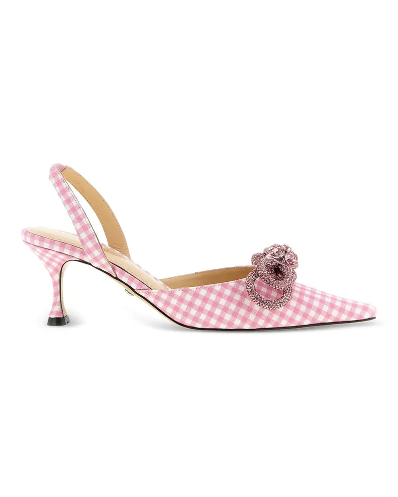 Mach & Mach Vichy-print bow-detail slingbacks - Rosa Rosa