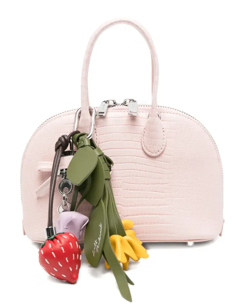 Self-Portrait floral-charm mini bag - Rosa Rosa