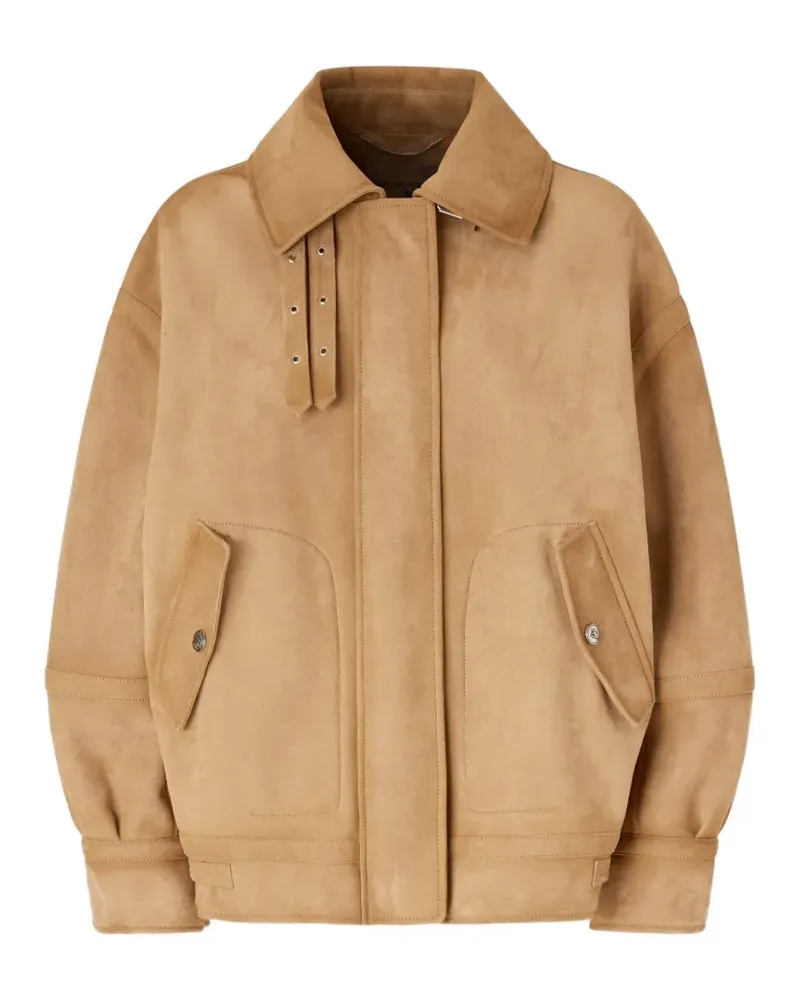 Ermanno Scervino buckle-detail leather jacket - Nude Nude