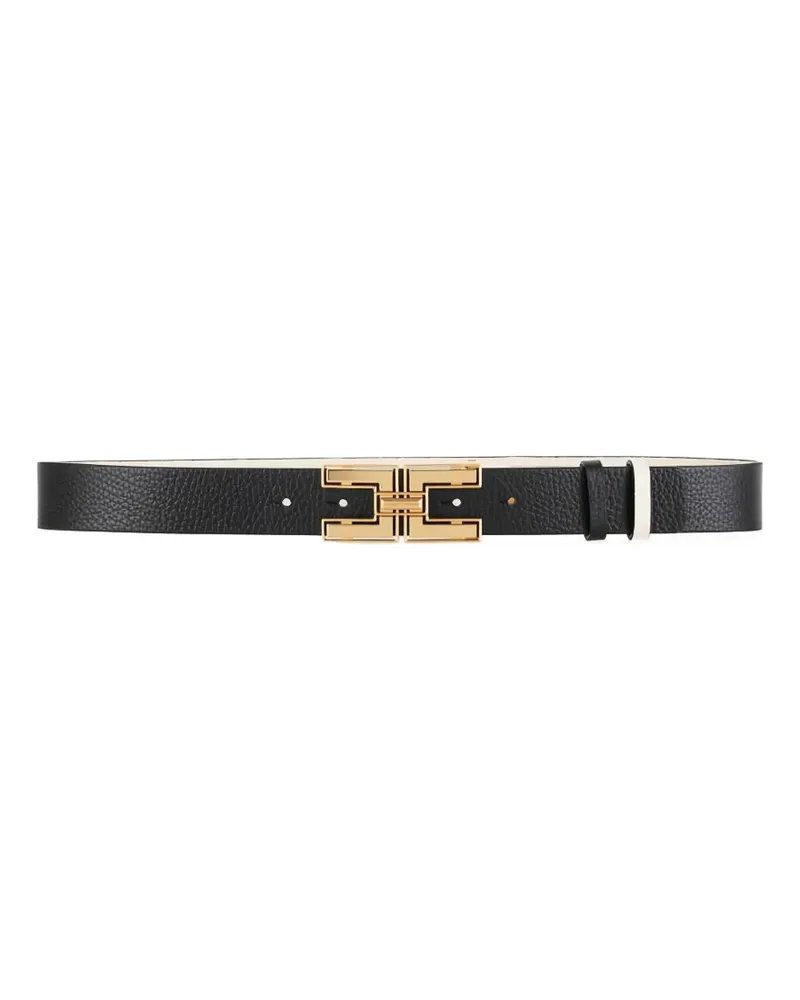 Elisabetta Franchi two-tone logo buckle belt - Schwarz Schwarz